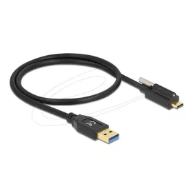   Delock Kábel - 84025 (SuperSpeed (USB 3.2 Gen2) USB-A apa -> Type-C apa, Max.: 10 Gb/s, fekete, 0,5m)