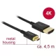 Delock Kábel - 84785 (HDMI -> Micro-HDMI, apa-apa, 4,5m)
