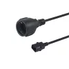 Equip Tápkábel - 112106 (PC tápkábel hosszabbító, C14 to CEE 7/3, fekete, 25cm)