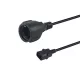 Equip Tápkábel - 112106 (PC tápkábel hosszabbító, C14 to CEE 7/3, fekete, 25cm)
