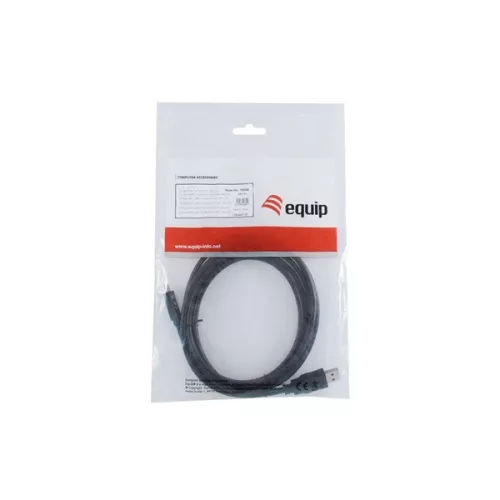 Equip Átalakító Kábel - 128344 (USB-C 3.2 Gen1 to USB-A, apa/apa, fekete, 2m)