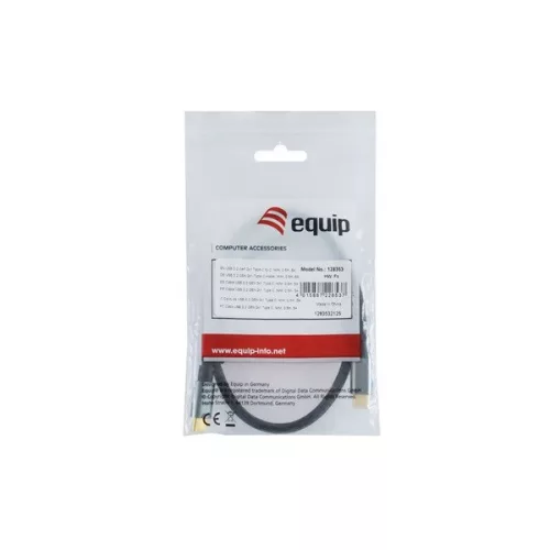 Equip Kábel - 128354 (USB-C 3.2 Gen2 to USB-C, apa/apa, PD:100W, fekete, 1m)