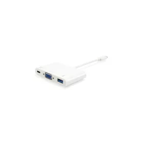   Equip Átalakító - 133462 (USB-C -> VGA,USB-A, USB-C átalakító, apa/anya (1920x1080, PD))