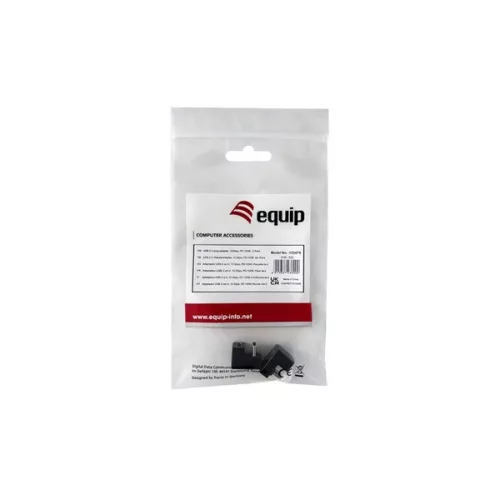 Equip Átalakító - 133476 (USB-C -> USB-C átalakító, apa/anya, fekete) 2db/csomag