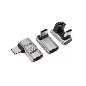   Equip Átalakító - 133478 (USB-C 4 -> USB-C 4 átalakító, apa/anya, fekete) 3db/csomag