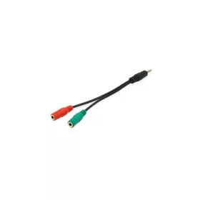   Equip kábel - 147943 (Audio elosztó, 3,5mm Jack, 2x anya/1x apa, fekete, 13cm)