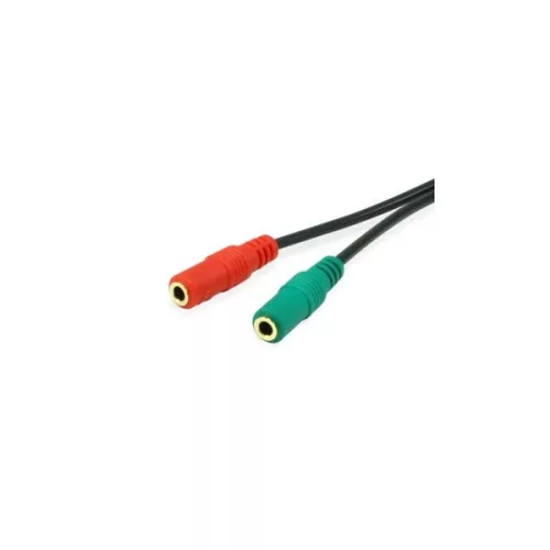 Equip kábel - 147943 (Audio elosztó, 3,5mm Jack, 2x anya/1x apa, fekete, 13cm)