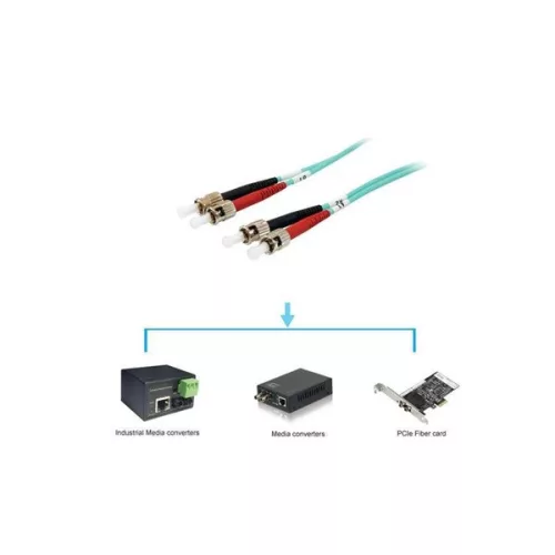 Equip Optikai Kábel - 25224307 (OM3, ST/ST, 50/125µ, LSOH, türkiz, 3m)