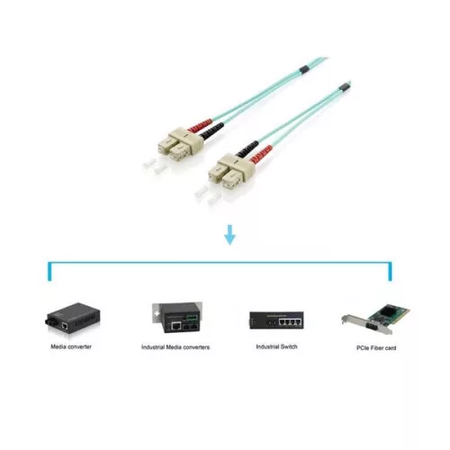 Equip Optikai Kábel - 255328 (OM3, SC/SC, 50/125µ, LSOH, türkiz, 20m)