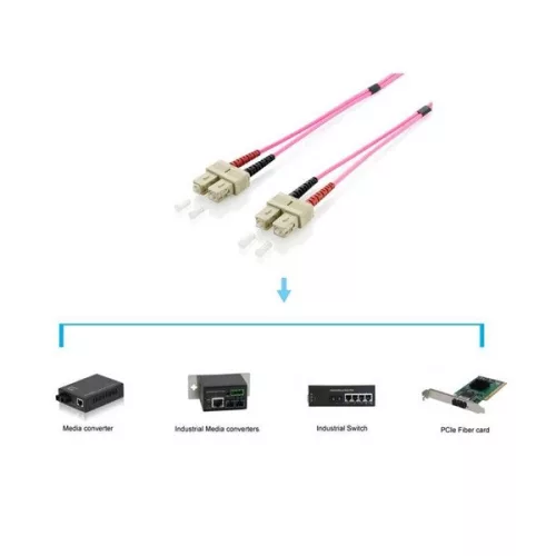 Equip Optikai Kábel - 255527 (OM4, SC/SC, 50/125µ, LSOH, lila, 15m)