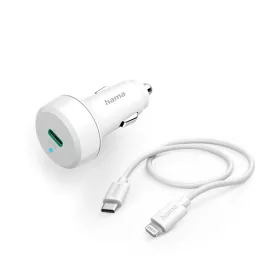   Hama Autós töltő - 201611 (Szivargyújtós, +USB-C to Lightning adatkábel, PD/QC, 20W, 1m, fehér)