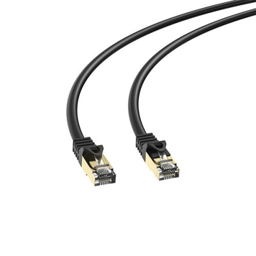 S-link Kábel - MM-CAT705 (S/FTP patch kábel, CAT7, 10 GBPS, aranyozott, fekete, 5m)