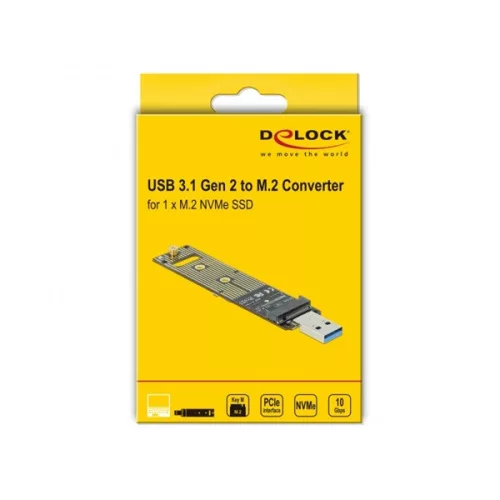 Delock Átalakító - 64069 (M.2 NVMe PCIe (2280, 2260, 2242) -> USB 3.1 Gen 2)