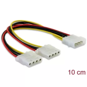   Delock Kábel - 82100 (1 x 4 pines molex apa  -> 2 x 4 pines molex anya, 11cm)