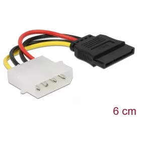   Delock Átalakító - 60112 (SATA 15 tűs - Molex 4 tűs, anya/apa, 6cm)