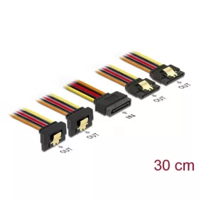  Delock Átalakító Kábel - 60151 (4 x SATA HDD > SATA tűs apa, 30cm)