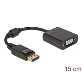   Delock Átalakító - 61006 (DisplayPort 1.2 - VGA apa/anya fekete)