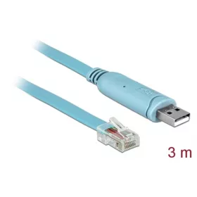   Delock Adapter - 63289 (USB2.0 -> 1xSoros RS-232 RJ45 apa-apa, kék, 3M)