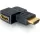 Delock 65076 HDMI M/F adapter, átalakító 90°jobb fekete