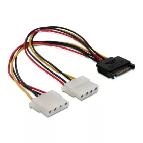   Delock Átalakító Kábel - 65159 (15 tűs SATA (apa) – 2 db 4 tűs Molex (anya), 0,2m)