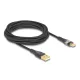 Delock Kábel - 80762 (USB A - USB TypeC - adat és töltő kábel áttetsző 60W fekete, 3m)