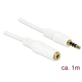   Delock Kábel - 84480 (3,5 mm Jack Hosszabbító kábel, apa/anya, iPhone 4 pin, fehér, 1m)