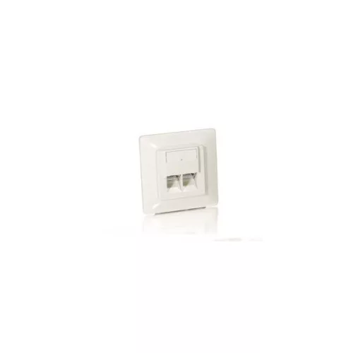 Equip Keystone Süllyeszthető csatlakozó aljzat - 125722 (2 port, Cat5e, STP, 80x80mm, fehér) 5db/csomag