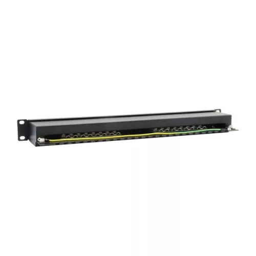 Equip Patch Panel - 326417 (16 port, Cat6, 1U, árnyékolt, fekete)