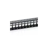 Equip Keystone Patch Panel - 769124 (24 port, 1U, árnyékolt, fekete)