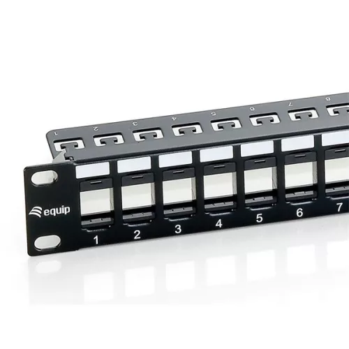 Equip Keystone Patch Panel - 769224 (24 port, 1U, árnyékolatlan, fekete)