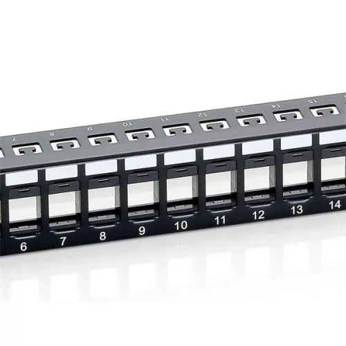 Equip Keystone Patch Panel - 769224 (24 port, 1U, árnyékolatlan, fekete)