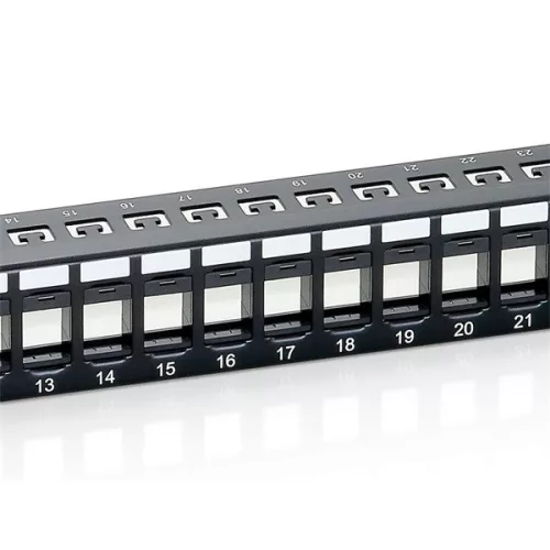 Equip Keystone Patch Panel - 769224 (24 port, 1U, árnyékolatlan, fekete)