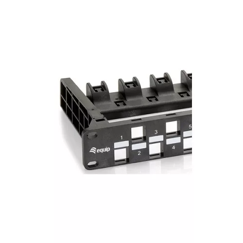 Equip Keystone Patch Panel - 769225 (24 port, 1U, árnyékolatlan, fekete)