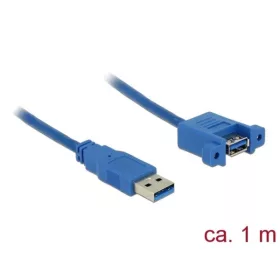   Delock Kivezetés - 85112 (1x USB-A3.0 > 1x USB3.0 szerelhető, apa/anya, Kék, 1m )