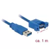 Delock Kivezetés - 85112 (1x USB-A3.0 > 1x USB3.0 szerelhető, apa/anya, Kék, 1m )
