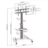 Equip TV állvány - 650630 (37"-86" álló, gurulós, forgatható 90°, dönthető, Max.:50kg, fekete)