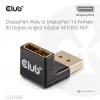 Club 3D Átalakító - CAC-1008 (90° DisplayPort  1.4,  M/F, 4K120Hz, univerzális)