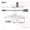 Club 3D Kábel - CAC-1012 (DisplayPort to VGA, 2m, 28AWG, Full HD 1080p, Aranyozott csatlakozók)