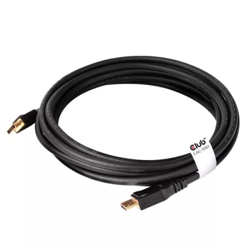 Club 3D Kábel - CAC-1061 (DisplayPort 1.4, HBR3, 8K60Hz, 5m, 32CH, Aranyozott, VESA, M/M)