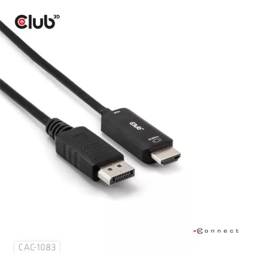 Club 3D Kábel - CAC-1083 (DisplayPort 1.4 to HDMI 2.0, aktív adapter, 4K60Hz, HDR, 2m)