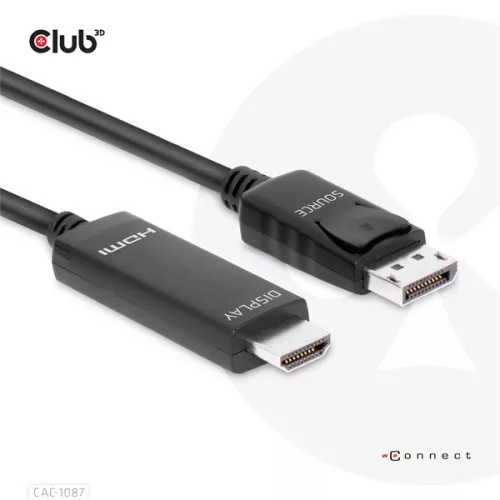Club 3D Kábel - CAC-1087 (DisplayPort 1.4 to HDMI 8K60Hz HDR10, 3m, M/M)