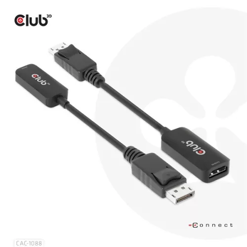 Club 3D Átalakító - CAC-1088 (DisplayPort 1.4 to HDMI 4K120Hz/8K60Hz HDR Aktív, M/F)