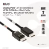 Club 3D Kábel - CAC-1091 (DisplayPort 2.1,  DP80, 4K240Hz, 1.2m, Bidirectional, M/M)