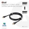Club 3D Kábel - CAC-1093 (DisplayPort 2.1, 8K120Hz, 3m, DP54, VESA tanúsítvány, M/M)
