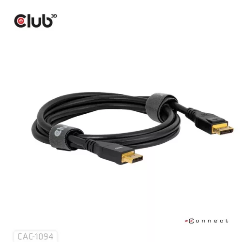 Club 3D Kábel - CAC-1094 (DisplayPort 2.1, 8K240Hz, 2m, DP80, VESA tanúsítvány, M/M)