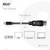 Club 3D Kábel - CAC-1115 (Mini DisplayPort to DisplayPort 1.4 HBR3, 8K60Hz/4K120Hz, 2m, kétirányú)