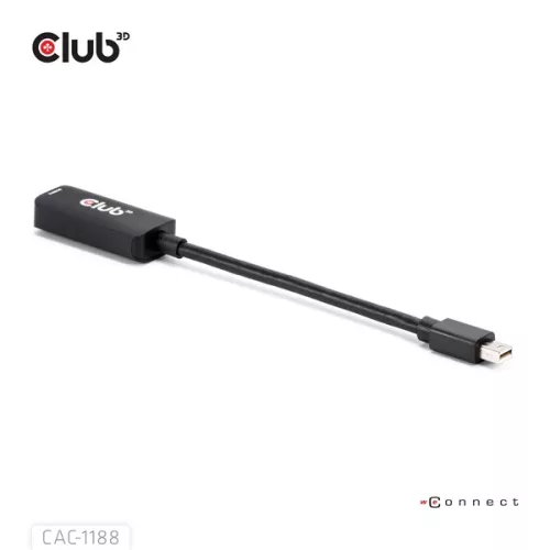 Club 3D Átalakító - CAC-1188 (Mini DisplayPort 1.4 to HDMI 8K60Hz, aktív, HDCP 2.2, 9cm)