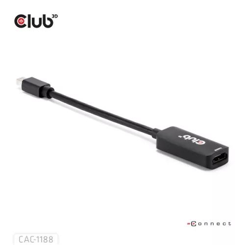 Club 3D Átalakító - CAC-1188 (Mini DisplayPort 1.4 to HDMI 8K60Hz, aktív, HDCP 2.2, 9cm)