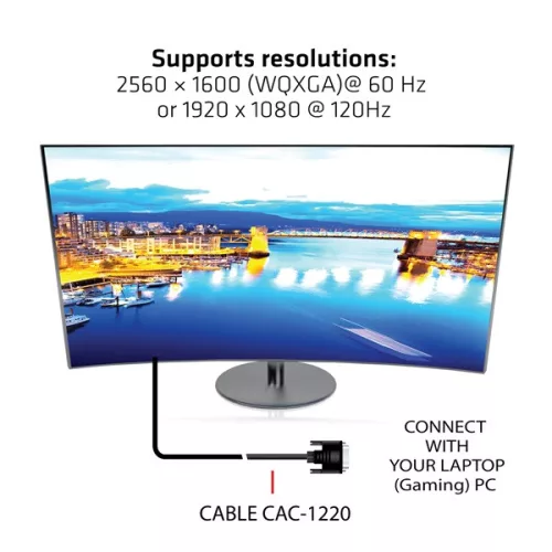 Club 3D Kábel - CAC-1220 (DVI-D Dual Link kábel, Bidirectional M/M, 10m, 28AWG)