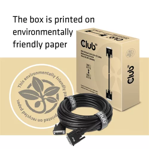 Club 3D Kábel - CAC-1220 (DVI-D Dual Link kábel, Bidirectional M/M, 10m, 28AWG)